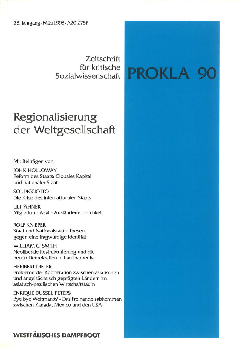 					Ansehen Bd. 23 Nr. 90 (1993): Regionalisierung der Weltgesellschaft
				