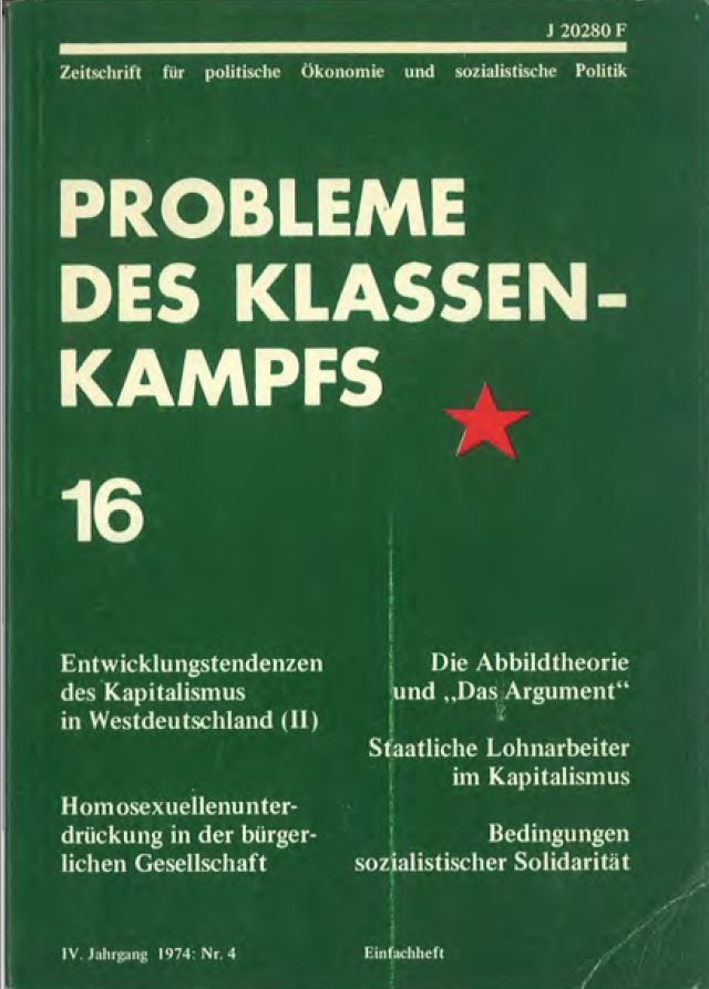 					Ansehen Bd. 4 Nr. 16 (1974): Entwicklungstendenzen des Kapitalismus in Westdeutschland
				