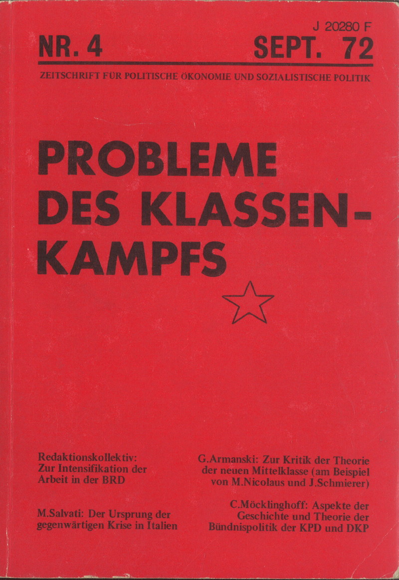 					Ansehen Bd. 2 Nr. 4 (1972): Probleme des Klassenkampfes
				