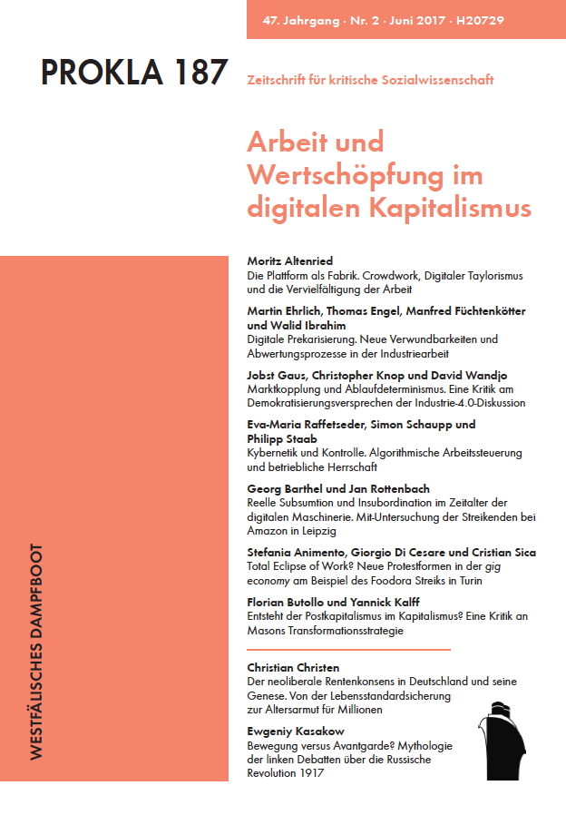 					Ansehen Bd. 47 Nr. 187 (2017): Arbeit und Wertschöpfung im digitalen Kapitalismus
				