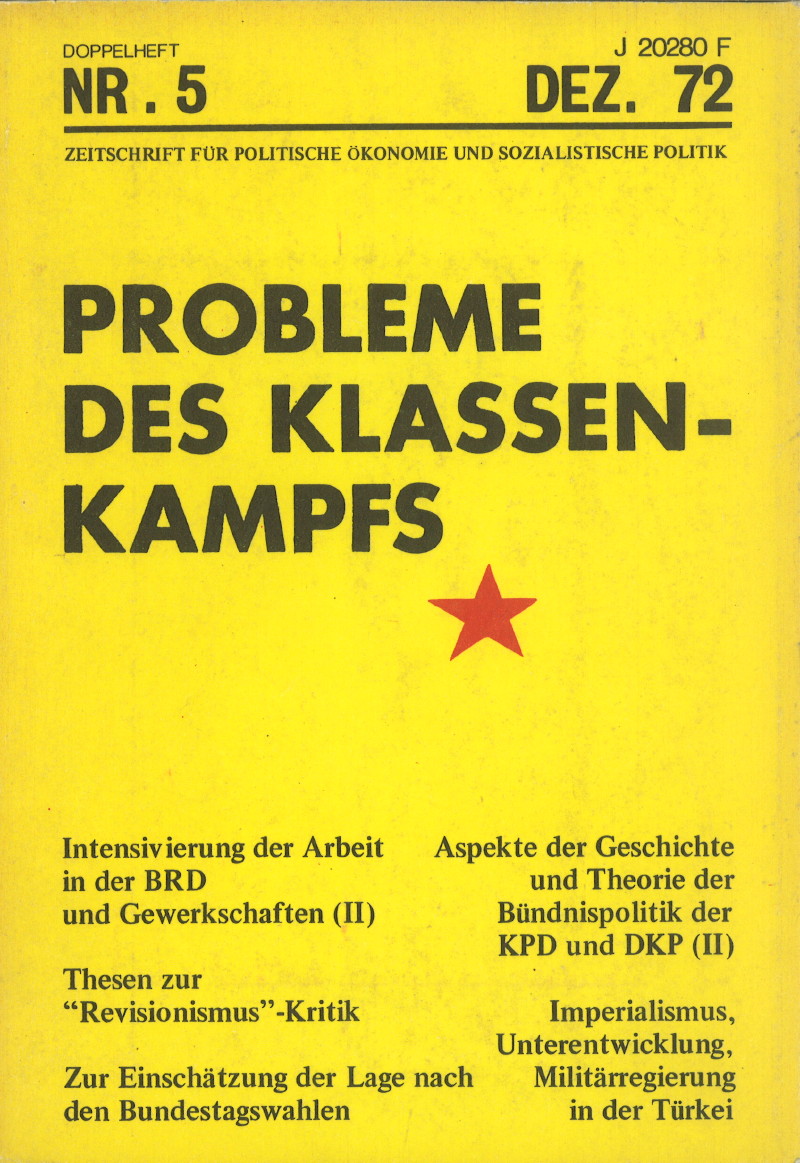 					Ansehen Bd. 2 Nr. 5 (1972): Probleme des Klassenkampfes
				