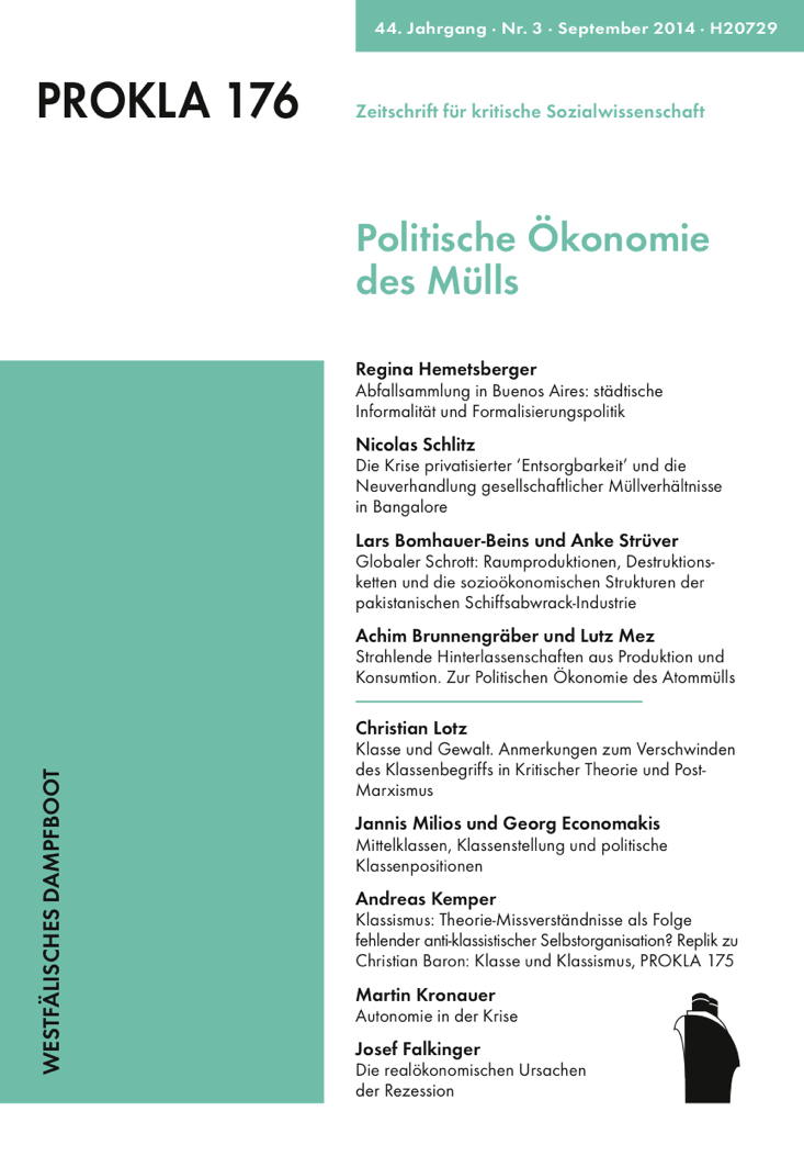 					Ansehen Bd. 44 Nr. 176 (2014): Politische Ökonomie des Mülls
				