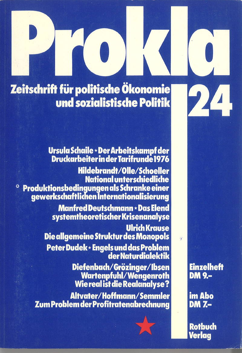 					Ansehen Bd. 6 Nr. 24 (1976): Probleme des Klassenkampfs
				