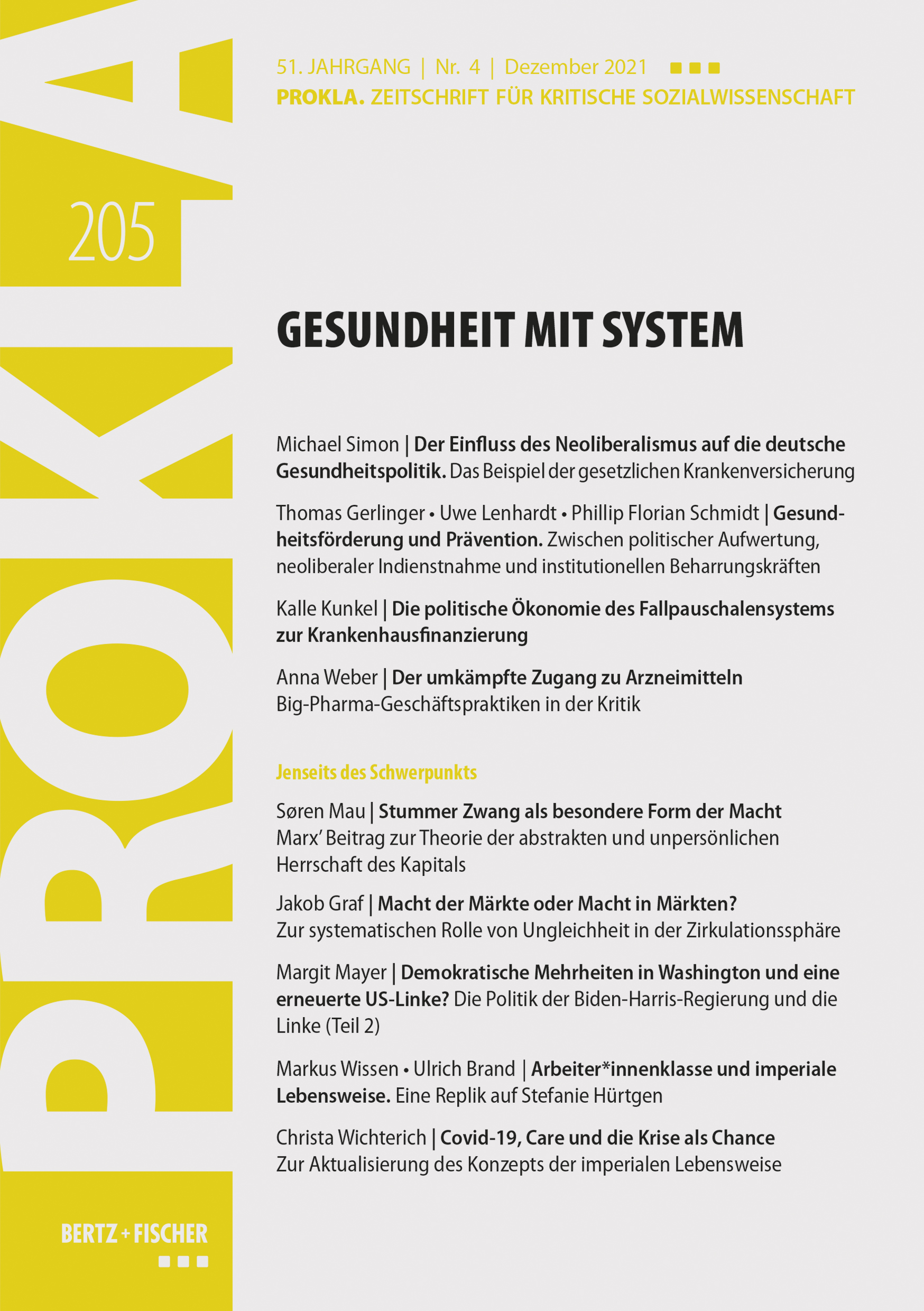 					Ansehen Bd. 51 Nr. 205 (2021): Gesundheit mit System
				