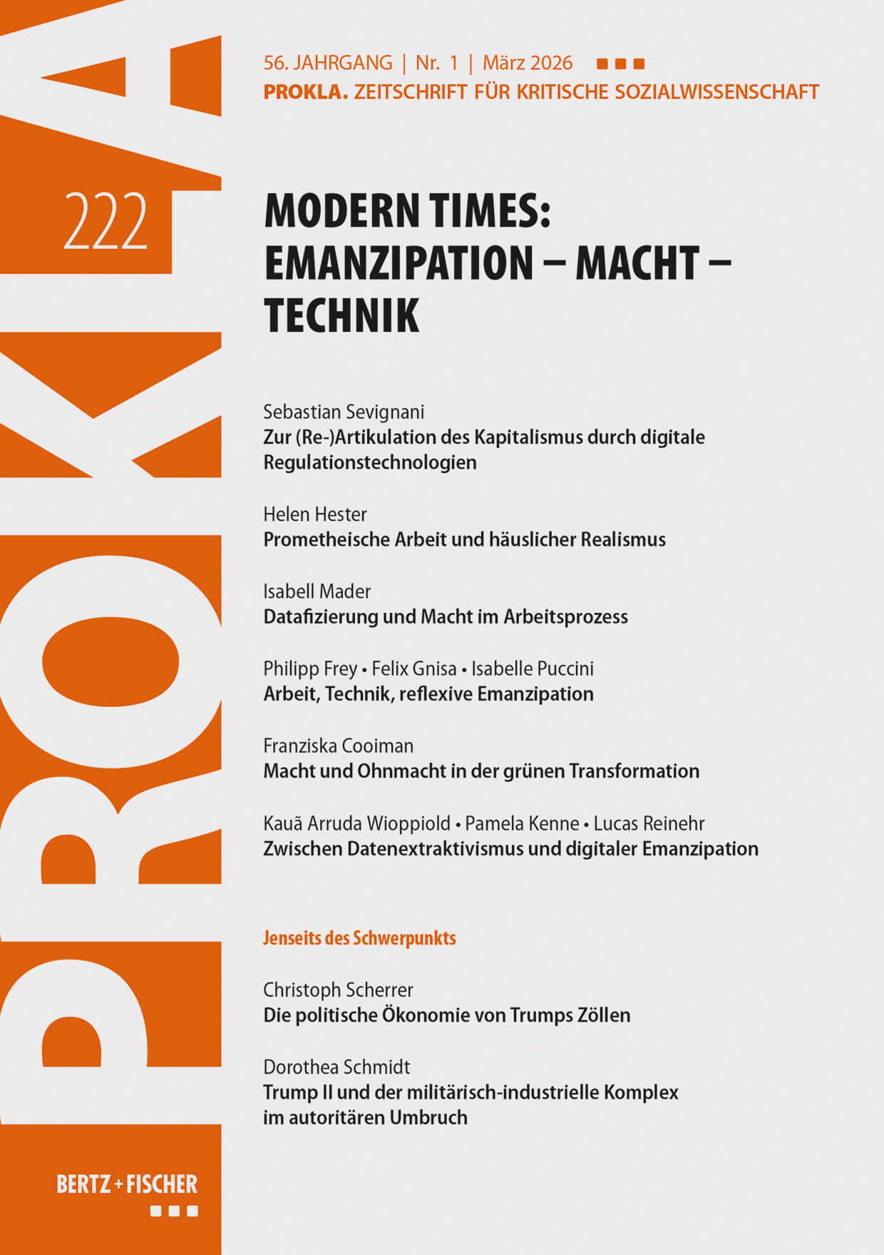 					Ansehen Bd. 56 Nr. 222 (2026): Modern Times: Emanzipation – Macht – Technik
				