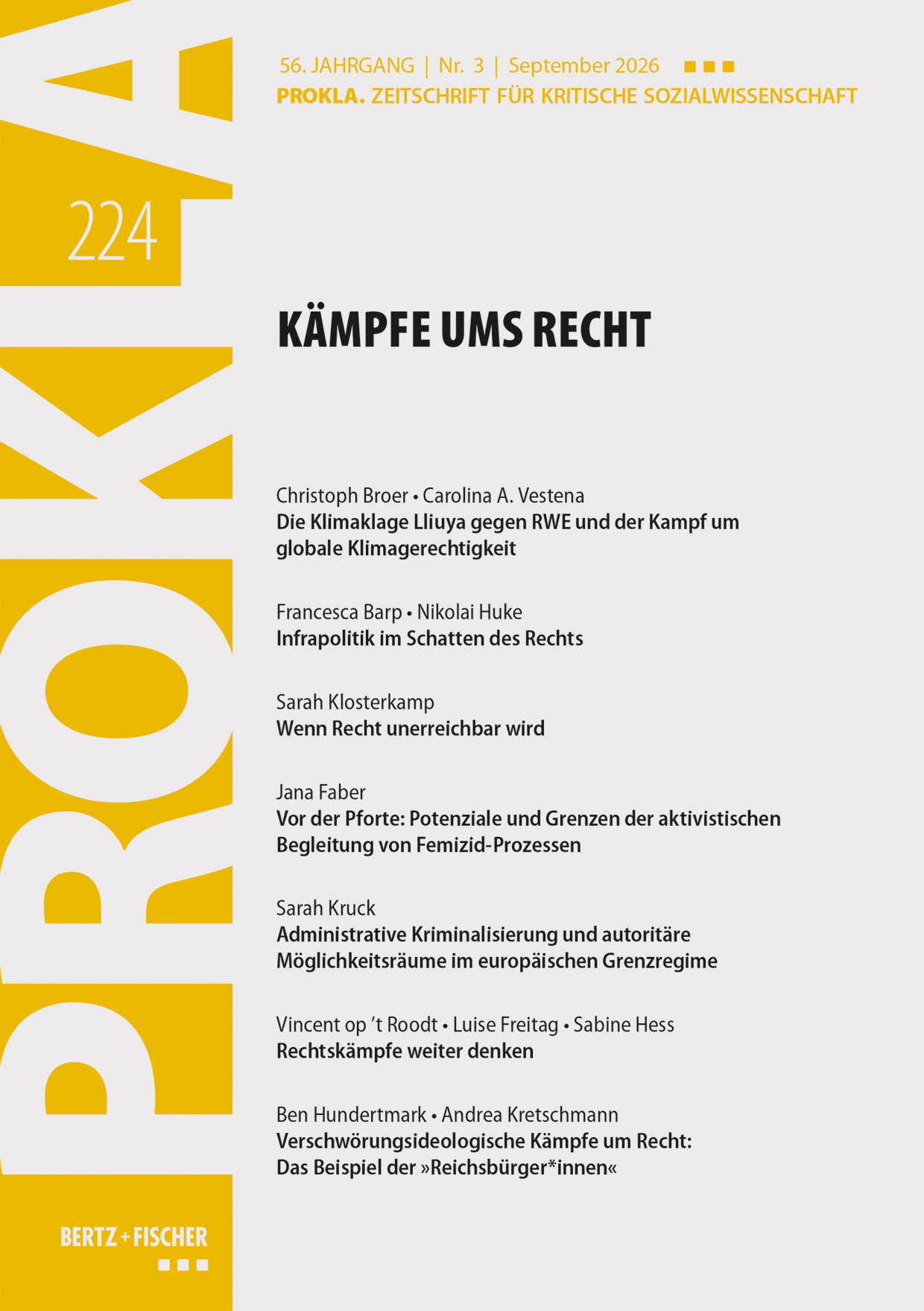 					Ansehen Bd. 56 Nr. 224 (2026): Kämpfe ums Recht
				
