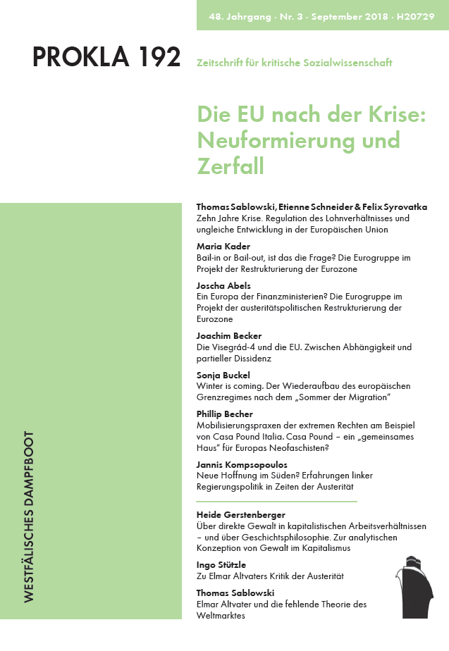 					Ansehen Bd. 48 Nr. 192 (2018): Die EU nach der Krise: Neuformierung und Zerfall
				